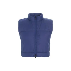 Feather down kort vest, twilight blue