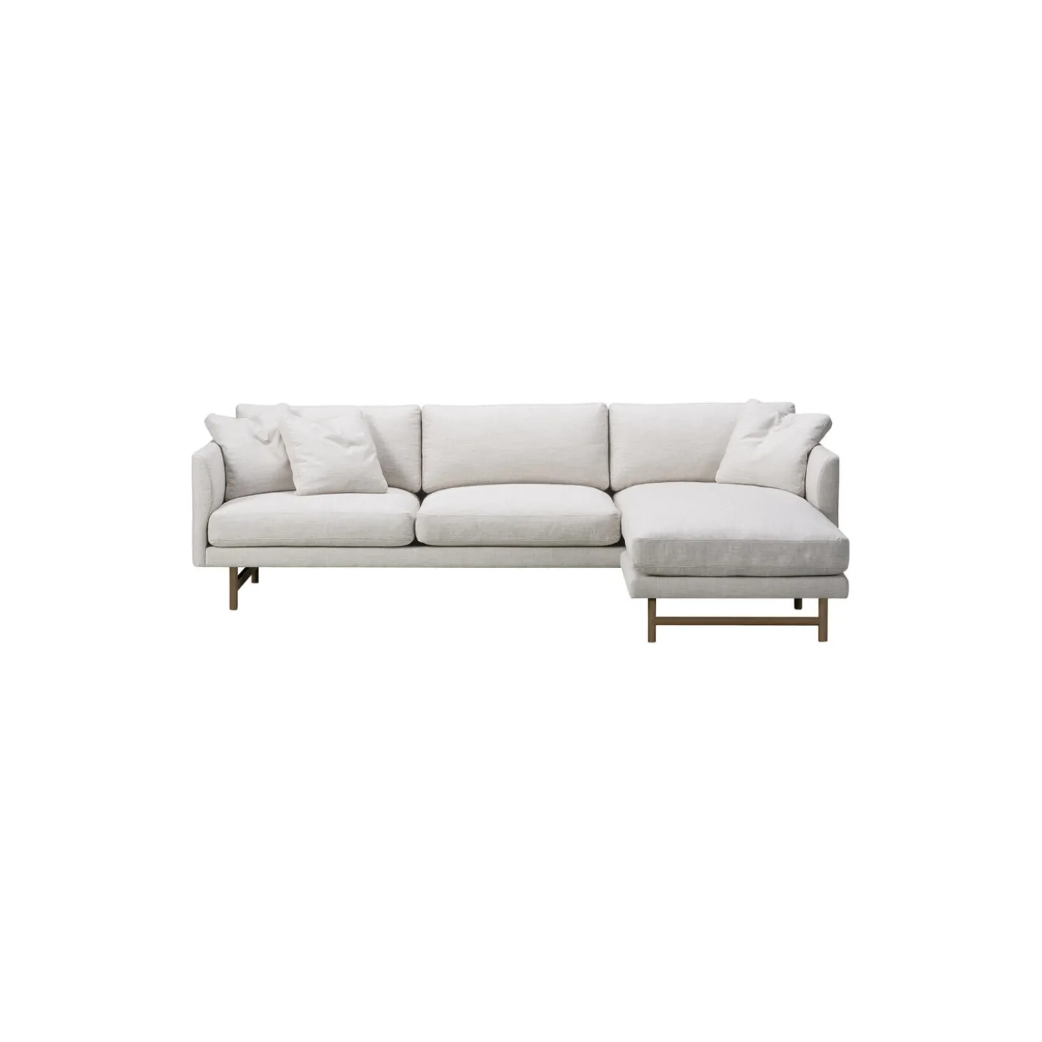 FF5525 80 3 pers. sofa chaise, lys beige/lakeret røget eg