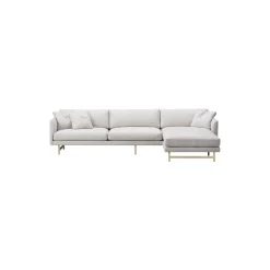 FF5555 95 3 pers. sofa chaise, lys beige/lakeret eg