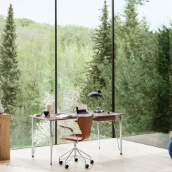 FH3605™ skrivebord med skuffe, walnut/chrome