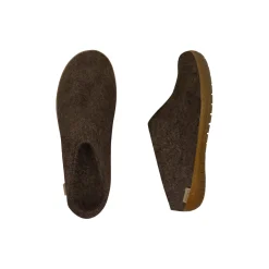 Filttøffel med naturgummisål, naturbrun