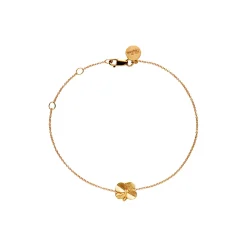 Firkløver armbånd, forgyldt