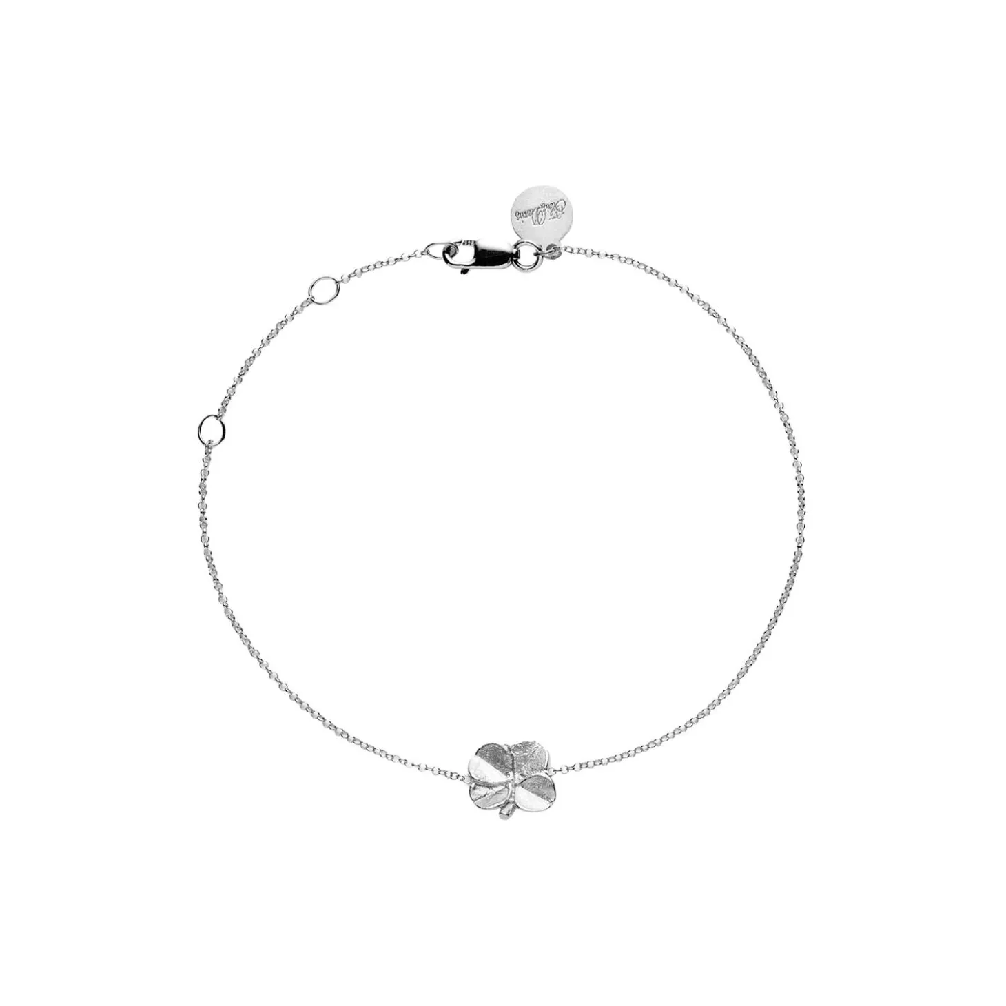 Firkløver armbånd, sølv