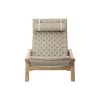 FK10 Plico loungestol, hvidolieret eg/natur
