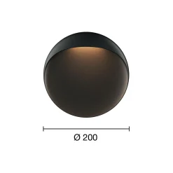 Flindt væglampe Ø 20, black texture