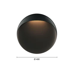 Flindt væglampe Ø 40, black texture
