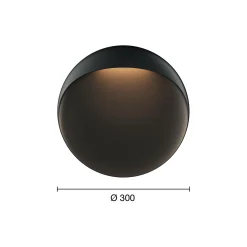 Flindt væglampe Ø 30, black texture