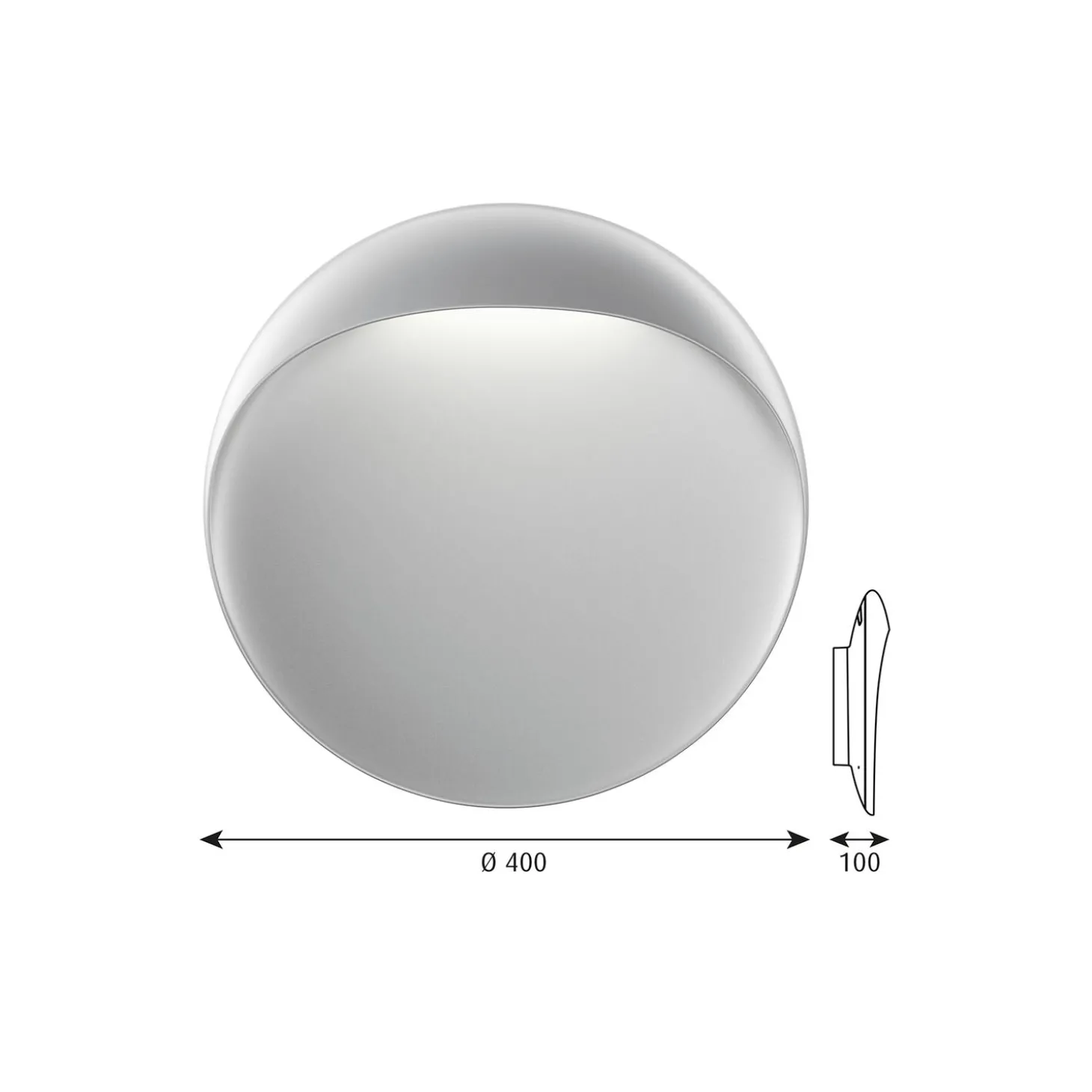 Flindt væglampe L, aluminium