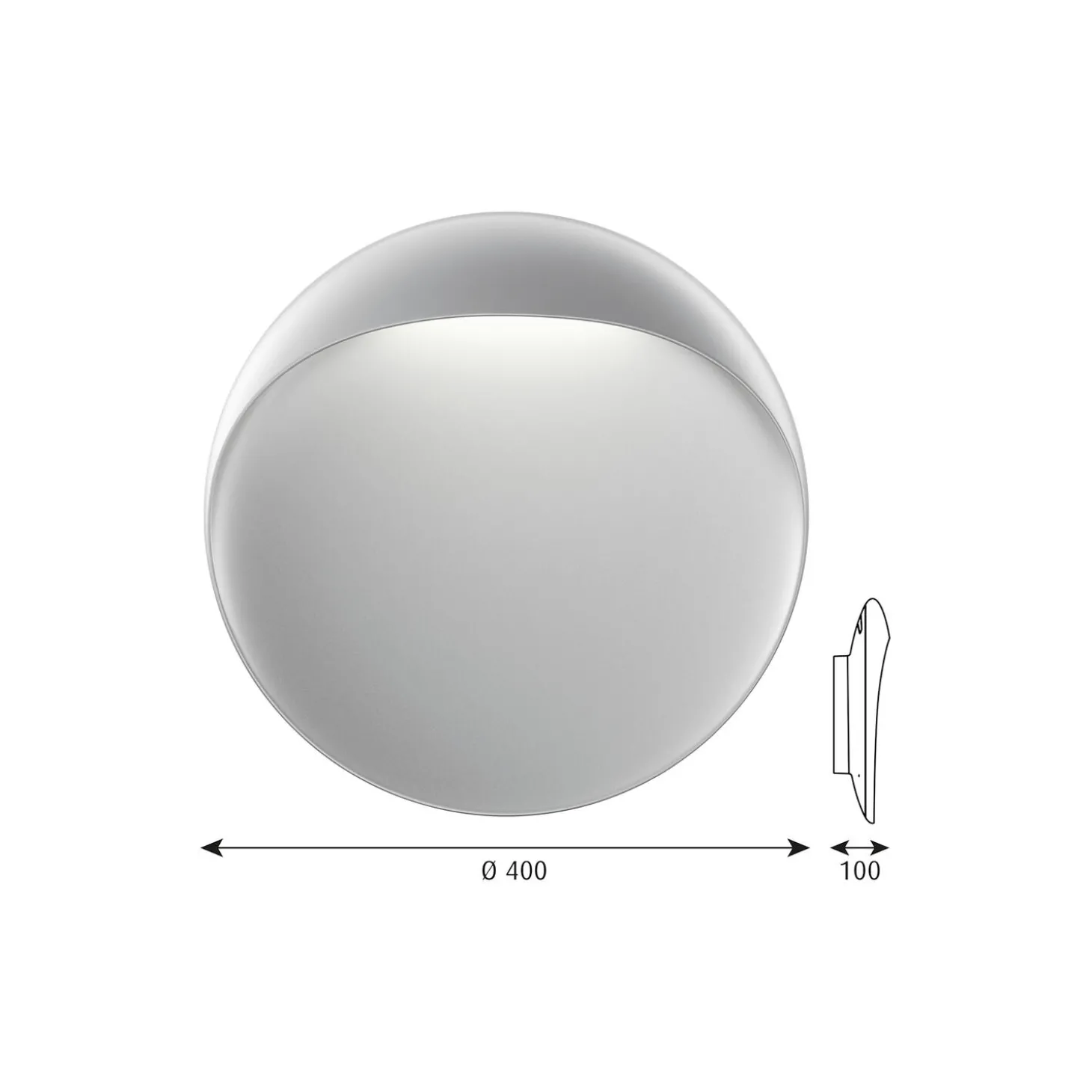 Flindt væglampe L, aluminium