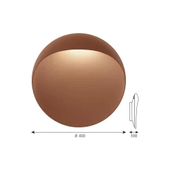 Flindt væglampe L, corten