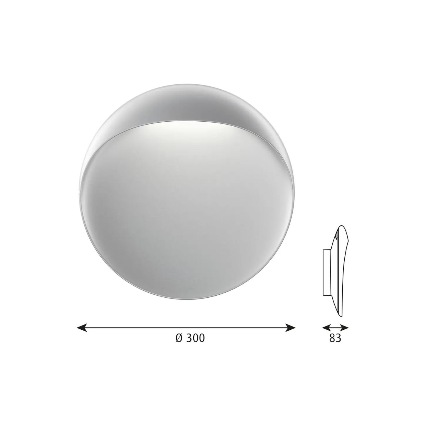 Flindt væglampe M, aluminium