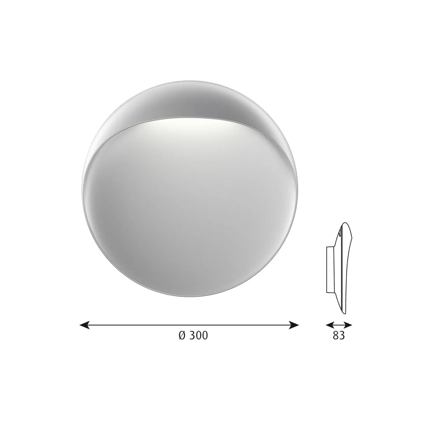 Flindt væglampe M, aluminium