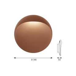 Flindt væglampe M, corten