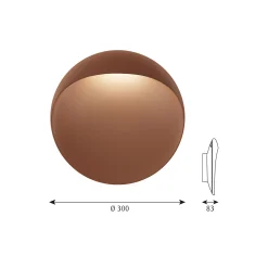Flindt væglampe M, corten