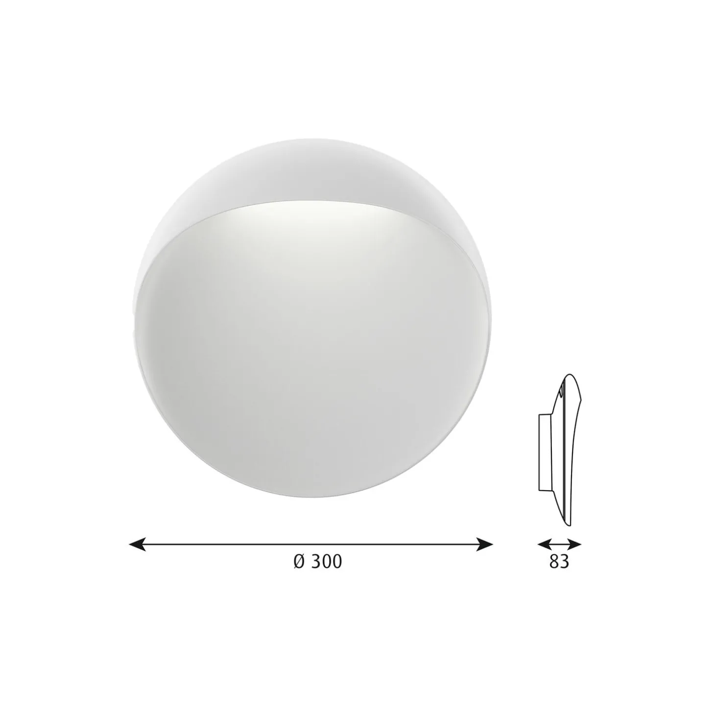 Flindt væglampe M, hvid