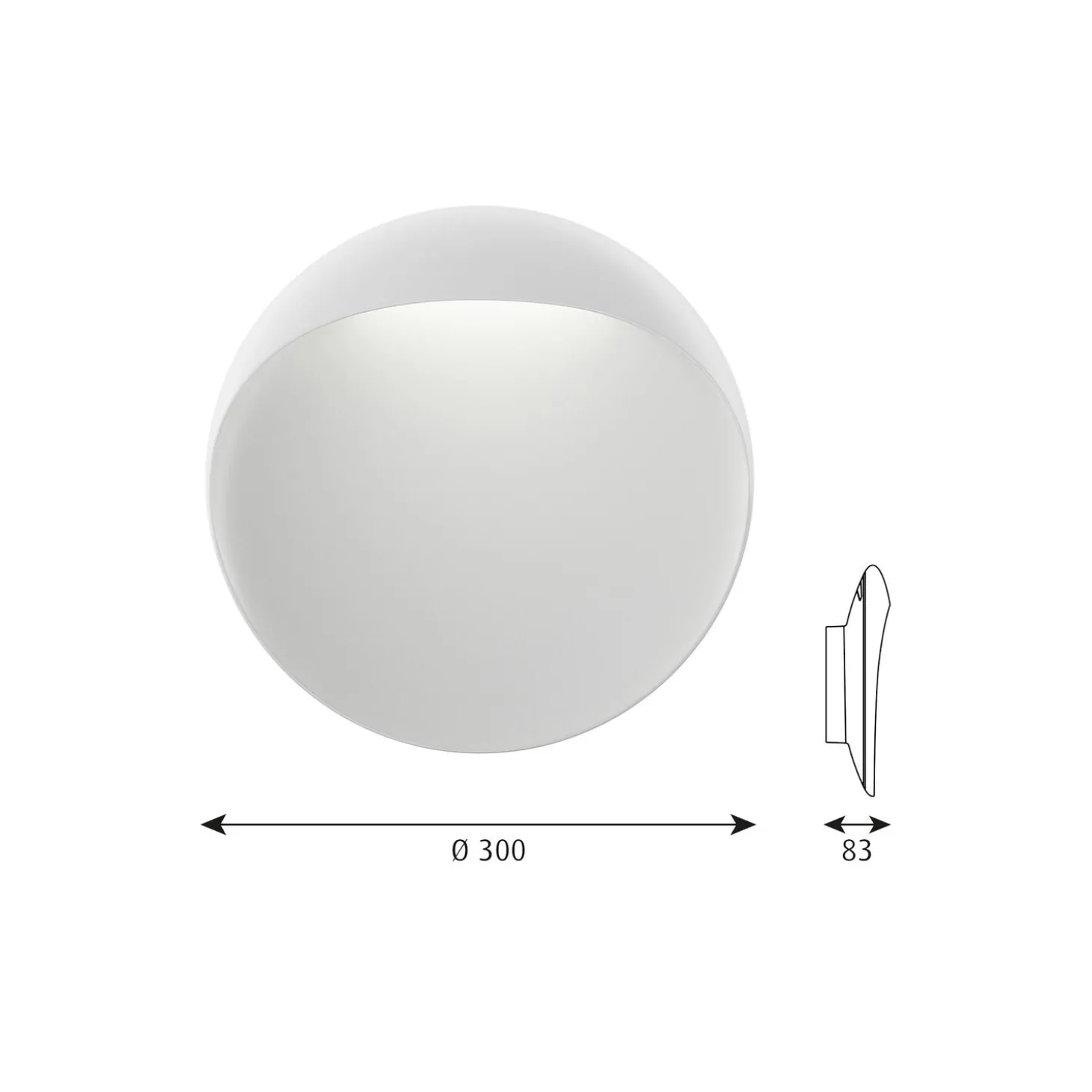 Flindt væglampe M, hvid