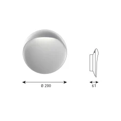 Flindt væglampe S, aluminium