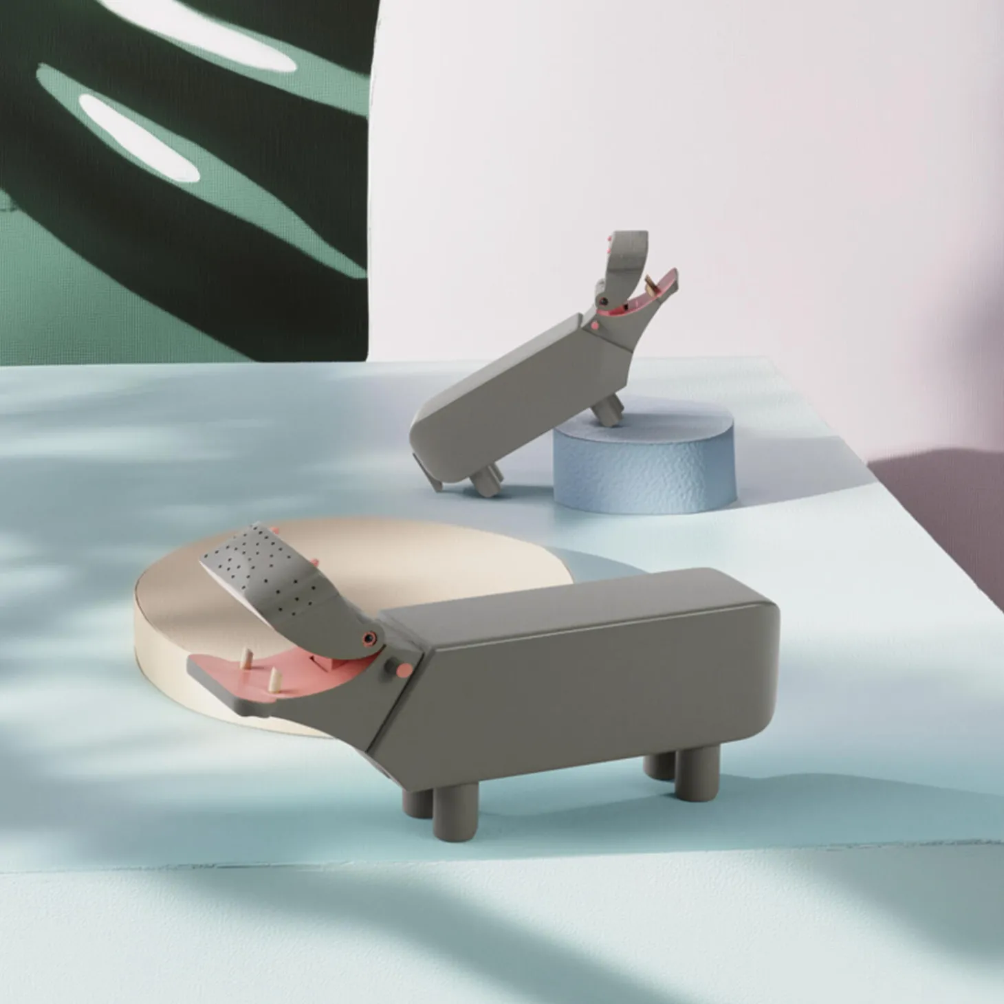 Flodhest lille, grå