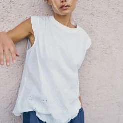 Flora Leaf Top, white