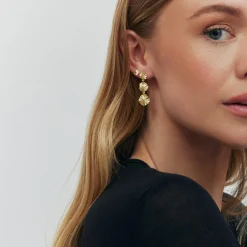 Florence post ørering m. vedhæng, sølvbelagt