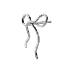 Flow Bow Earring Single, silver