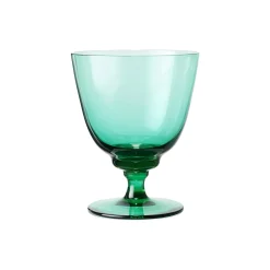 Flow glas på fod, emerald green