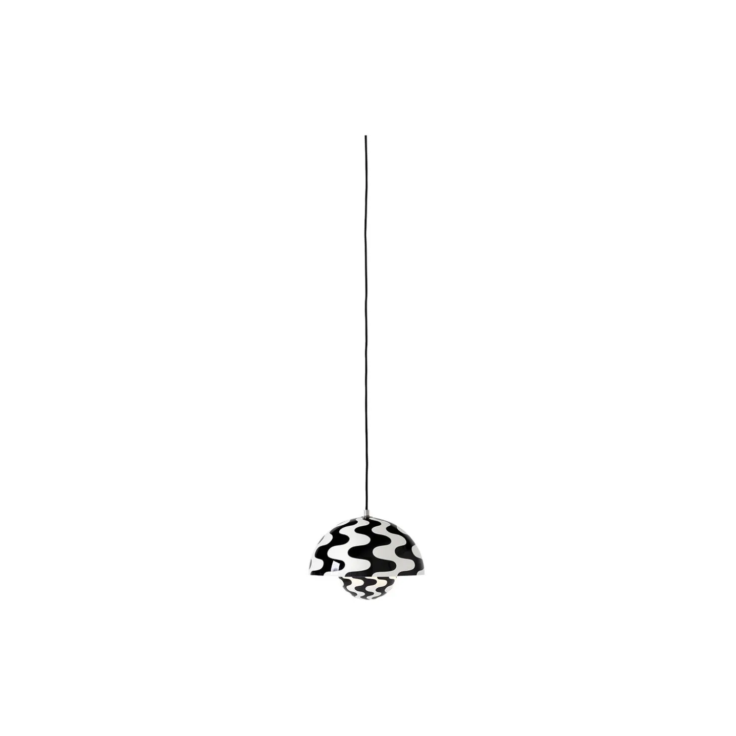 Flowerpot VP1 Pendant, black & white pattern