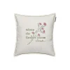 Flowers Bloom Linen/Cotton Cushion Cover, white/eucalyptus/pink