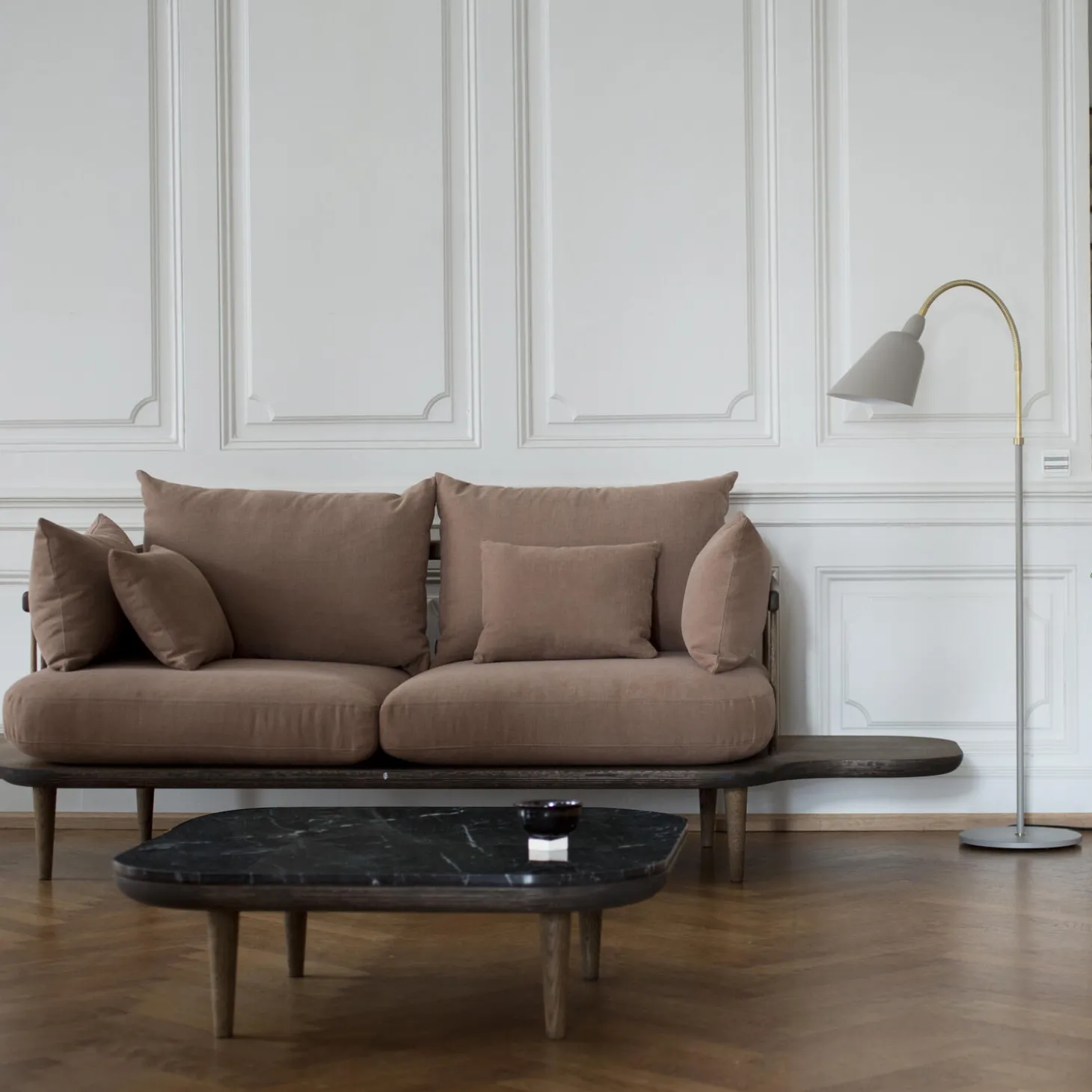 Fly SC5 Coffee Table, Nero Marquina marble/smoked oiled oak