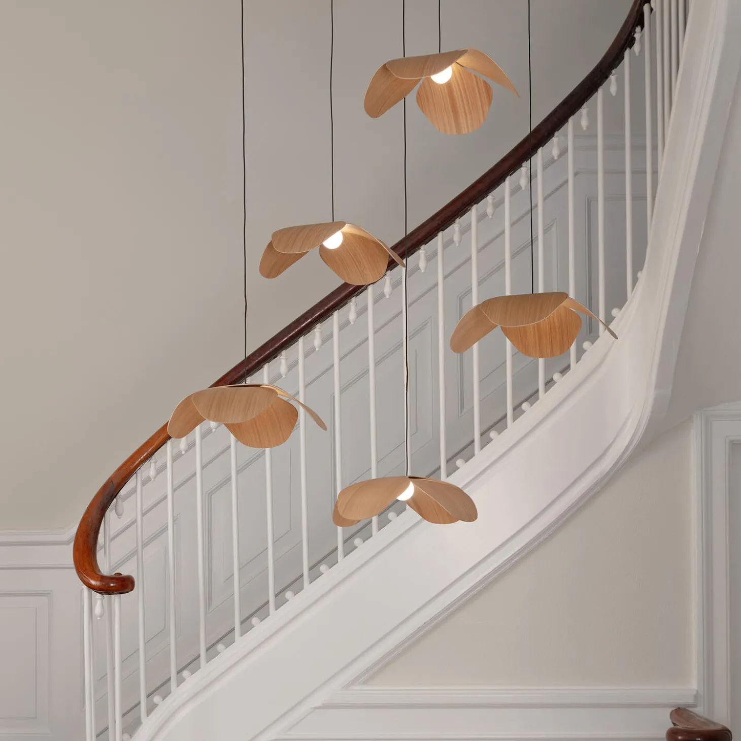 Forget Me Not Cluster 5 Pendant, oak