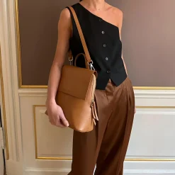 Frances Midi Backpack, cognac