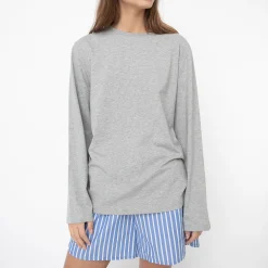 Freya langærmet T-shirt, grey melange