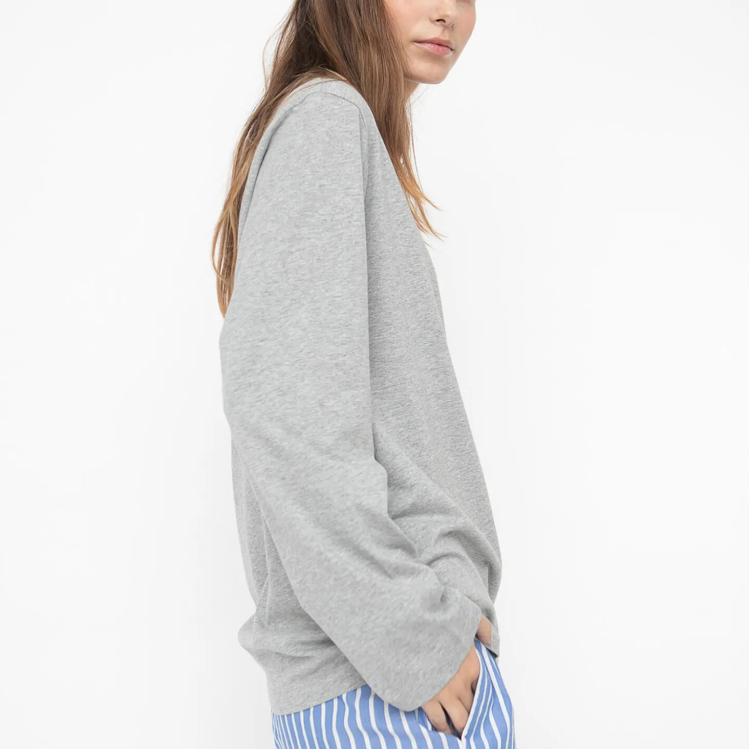 Freya langærmet T-shirt, grey melange