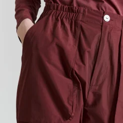 Fukkura poplin lommebukser, maroon