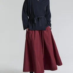 Fukkura poplin nederdel, maroon