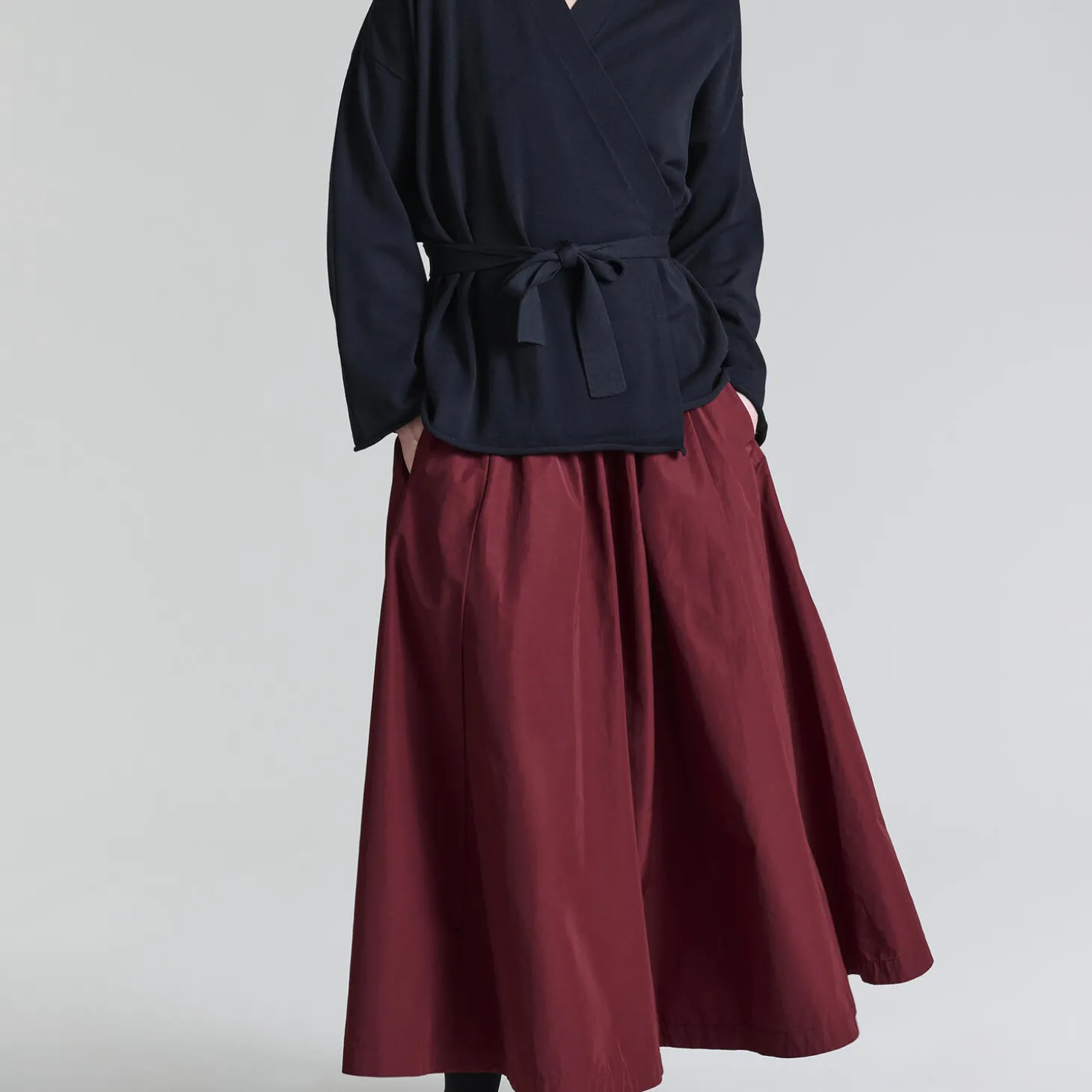 Fukkura poplin nederdel, maroon