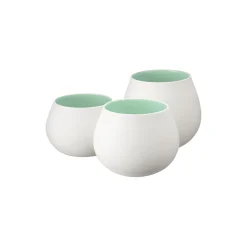 Fyrfadsstager, hvid/mint