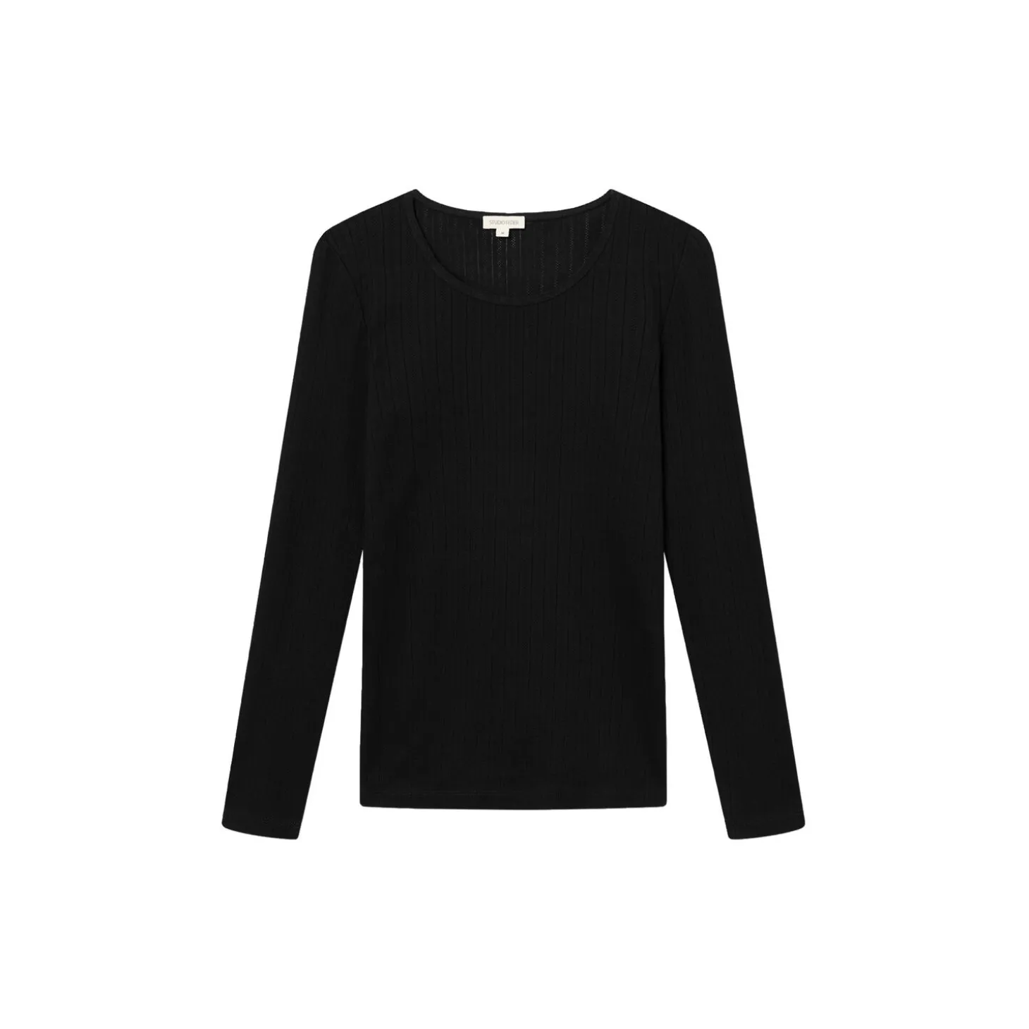 Gertrud pointelle bluse, black