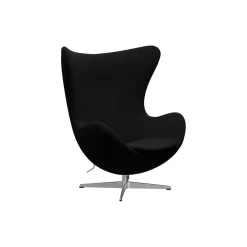 Ægget™ 3316 loungestol, Christianshavn 1175 black uni/satin brushed aluminium