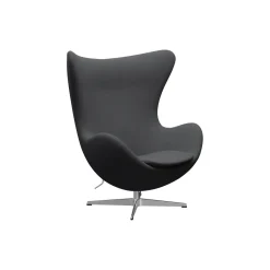 Ægget™ 3316 loungestol, Christianshavn 1172 grey uni/satin brushed aluminium