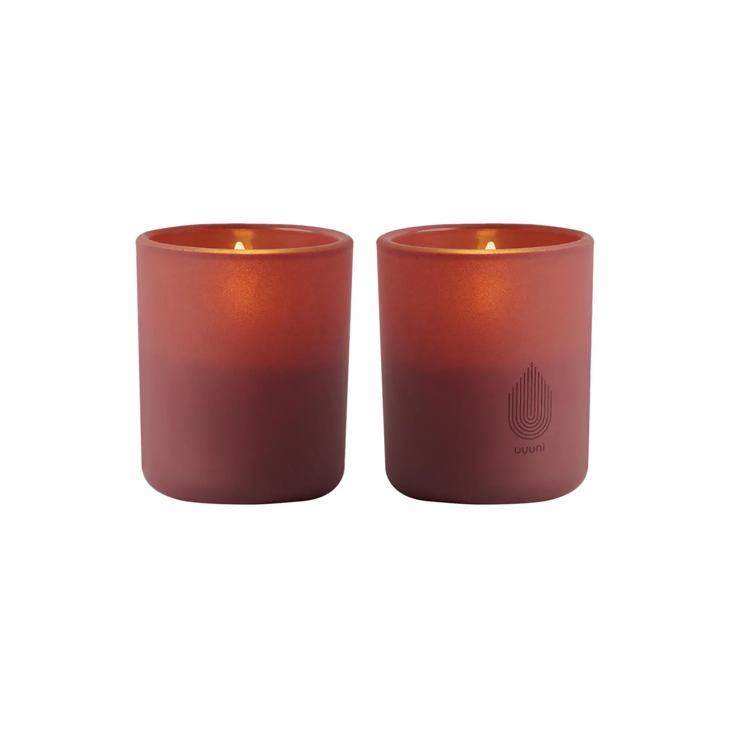 Glass Candle 2-pack, wine red