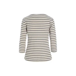Globe stripe bluse, black/ivory stripe