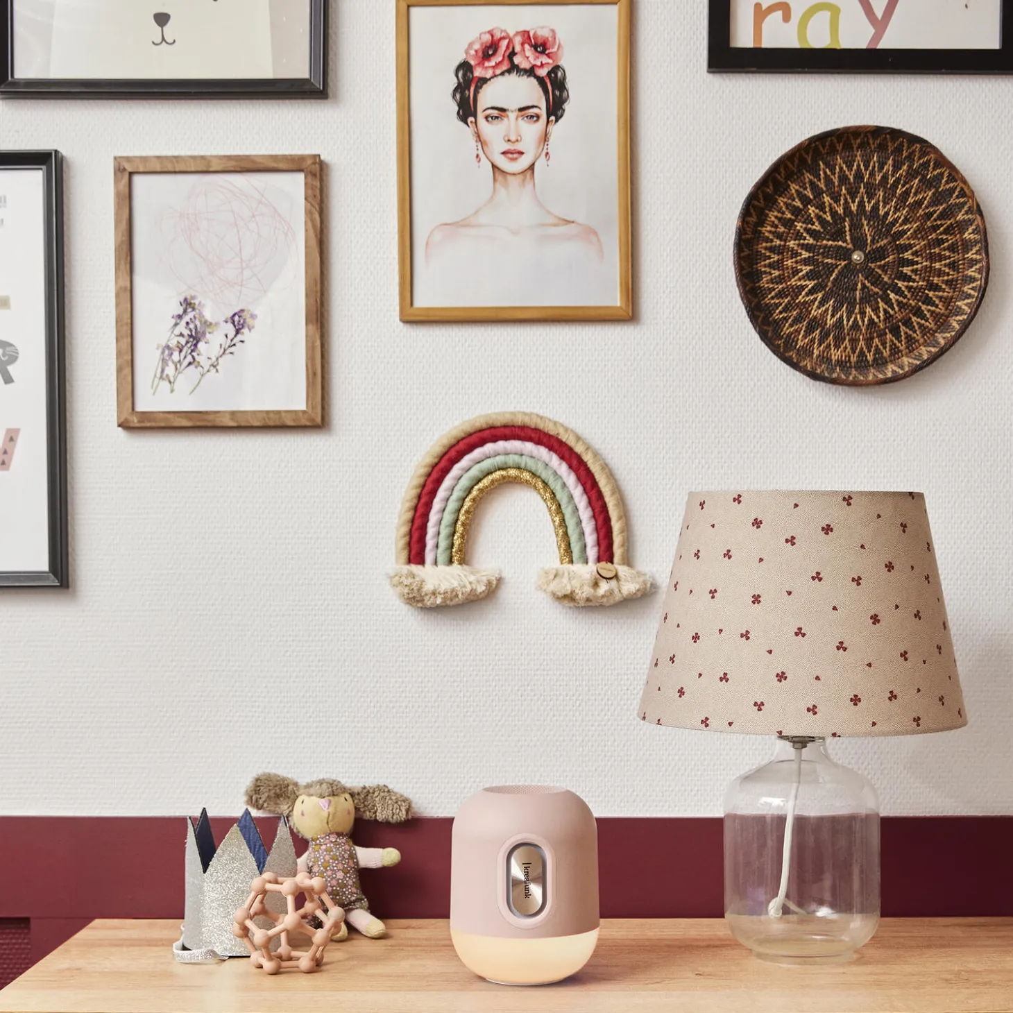 Glowie Bluetooth højttaler og lampe, dusty rose