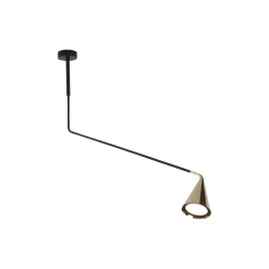 GORDON loftlampe, mat sort/poleret guld