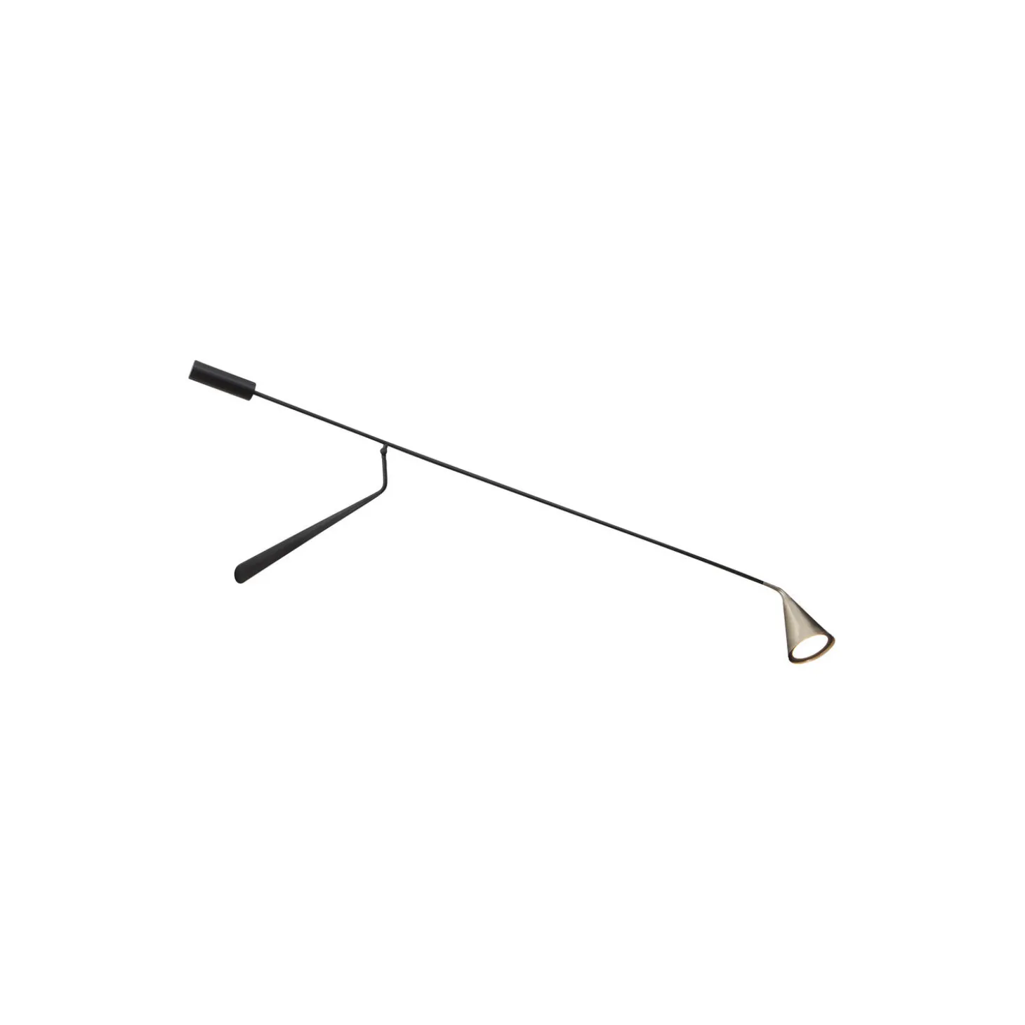 GORDON væglampe, mat sort/børstet messing