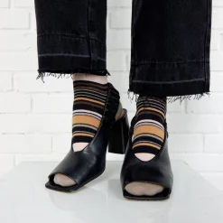 GRAPHIC STRIPES strømper, grey