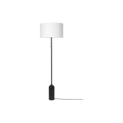 Gravity Floor Lamp, black marble/white