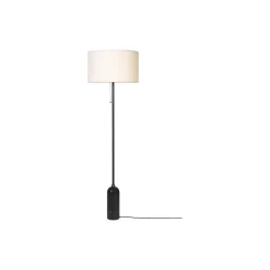 Gravity Floor Lamp, black marble/white