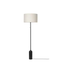 Gravity Floor Lamp, blackened steel/canvas