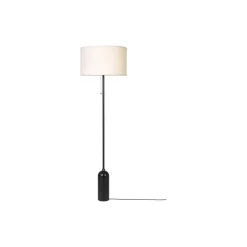 Gravity Floor Lamp, blackened steel/white
